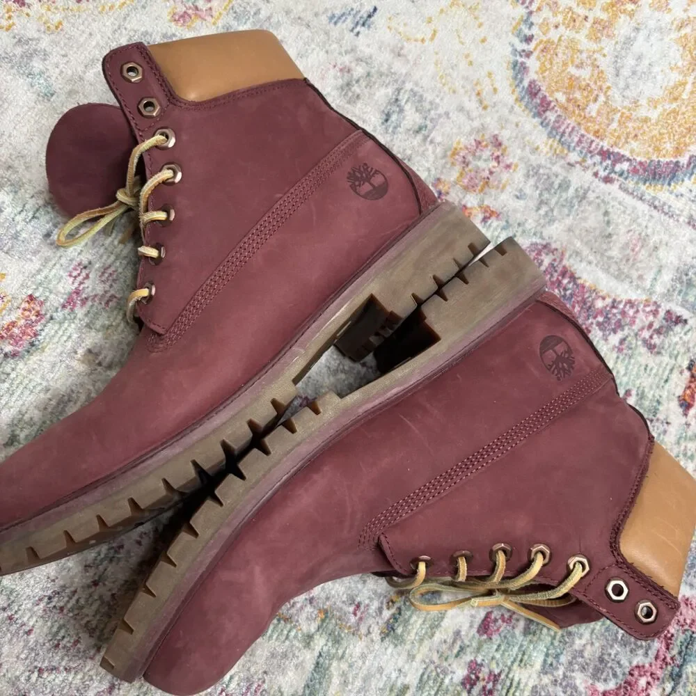 Timberland Premium 6 Inch Boots Burgundy